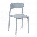 Moderne stol i farvet polypropylen, der kan stables, 4 stykker - Tierra
