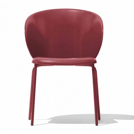 Moderne stol i polypropylen og metal fremstillet i Italien, 2 dele - Connubia Tuka Viadurini