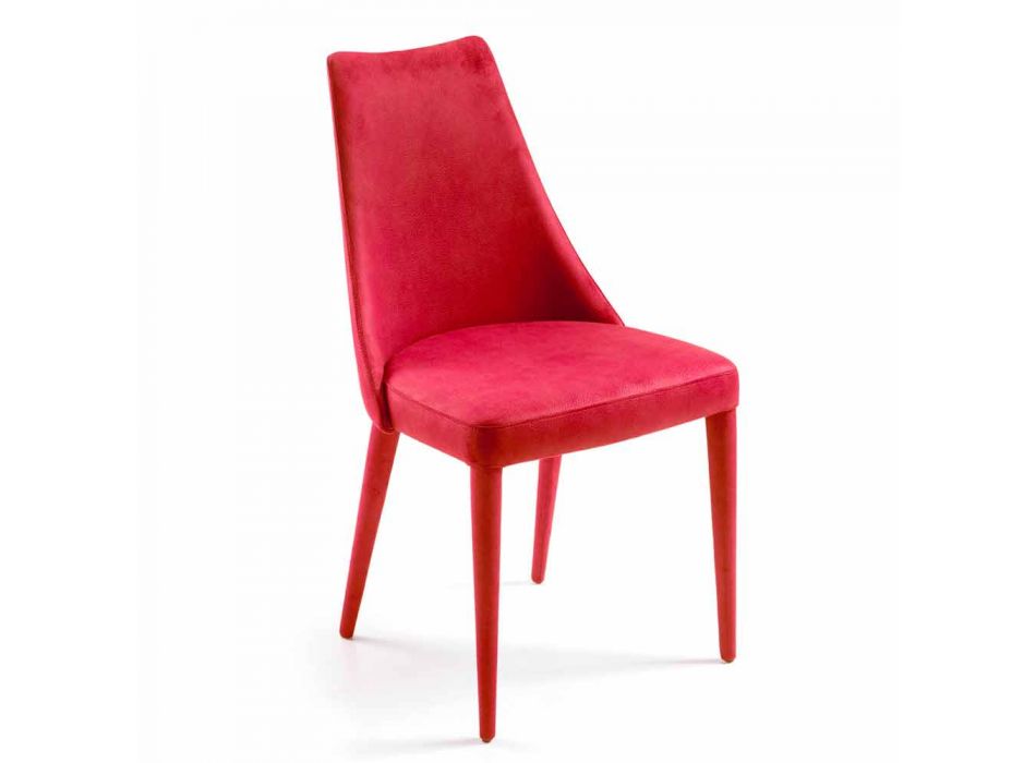 Moderne stol til spisestue i rød Tecnofibra Almira Viadurini