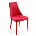 Moderne stol til spisestue i rød Tecnofibra Almira