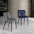 Monocoque stol i farvet stof og sort metaldesign - Florinda Viadurini