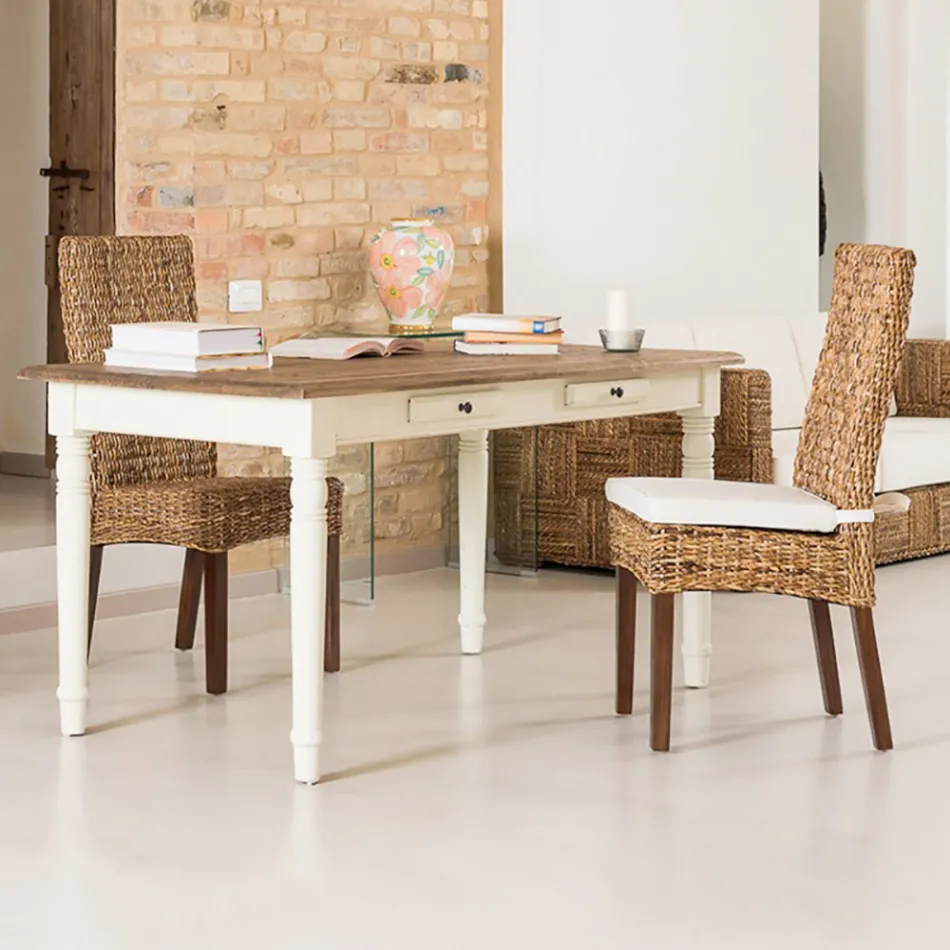 Udendørs stol i bananvævning med sædehynde - Safari Viadurini