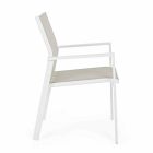Stabelbar udendørs stol med armlæn i aluminiumshemotion - Sciullo Viadurini