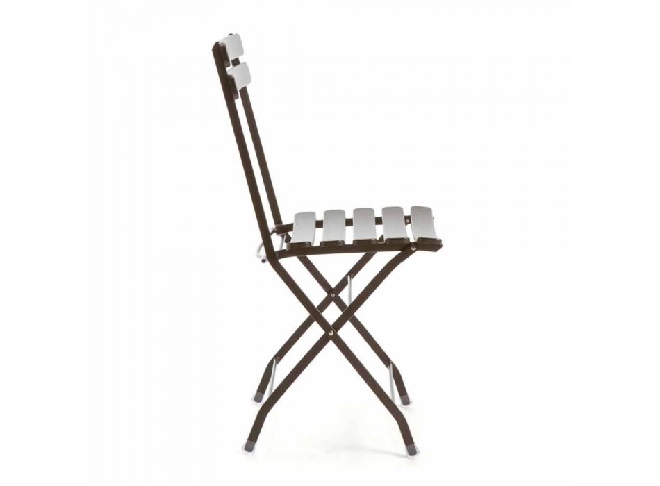 Udendørs klapstol i malet metal fremstillet i Italien, 4 stykker - Lori Viadurini