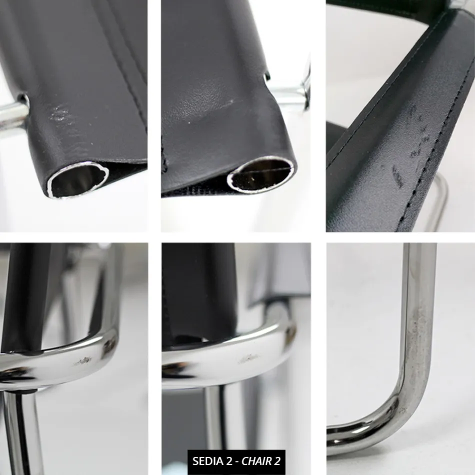 Konference- eller mødestol i sort læder og metal – Cirillo1/2 Viadurini