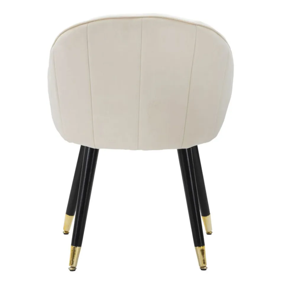 Spisestuestol i træ med sæde beklædt i stof - Latina Viadurini