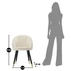 Spisestuestol i træ med sæde beklædt i stof - Latina Viadurini