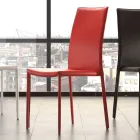 Spisestuestol i metal betrukket med kunstlæder, 4 stk - Nadia Viadurini