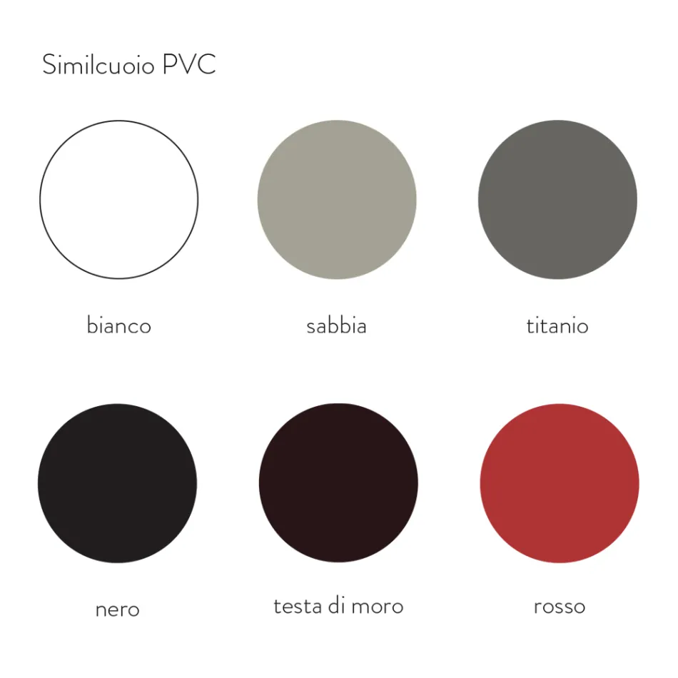 Metal spisestuestol beklædt med imiteret læder, 4 stk - Nadia Viadurini