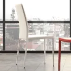 Spisestuestol i metal betrukket med kunstlæder, 4 stk - Nadia Viadurini