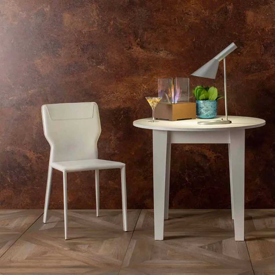 Spisestol i metal betrukket med kunstlæder, 4 stykker - Titty Viadurini