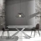 Spisestuestol i mikrofiber og mat sort metal 4 stykker - Jake Viadurini