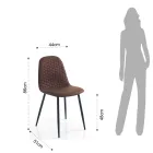 Spisestuestol i mikrofiber og mat sort metal 4 stykker - Jake Viadurini