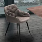 Spisestuestol i Aged Effect Læder 2 stk - Garbina Viadurini