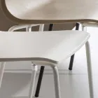 Spisestolstol i polypropylen med metalbase, 4 stykker - Alina Viadurini