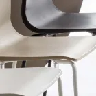 Spisestolstol i polypropylen med metalbase, 4 stykker - Alina Viadurini