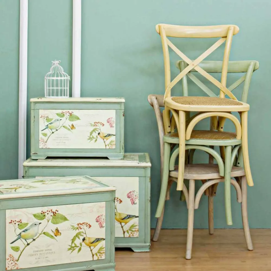 Spisestuestol i rotting og træ Klassisk Design Homemotion - Meridia Viadurini