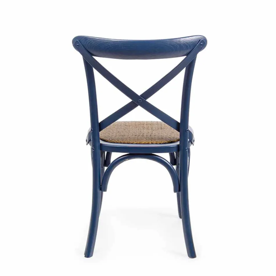 Spisestuestol i rotting og træ Klassisk Design Homemotion - Meridia Viadurini