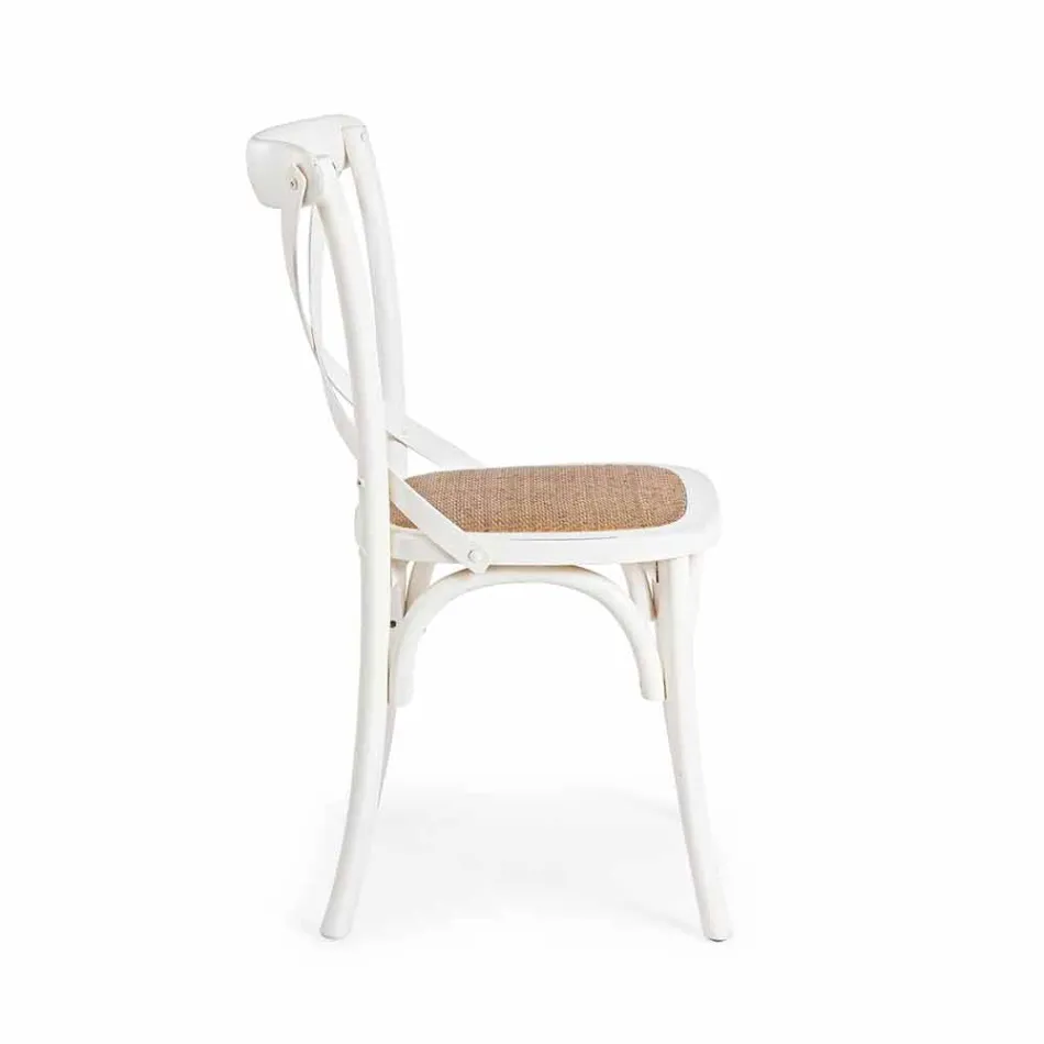 Spisestuestol i rotting og træ Klassisk Design Homemotion - Meridia Viadurini