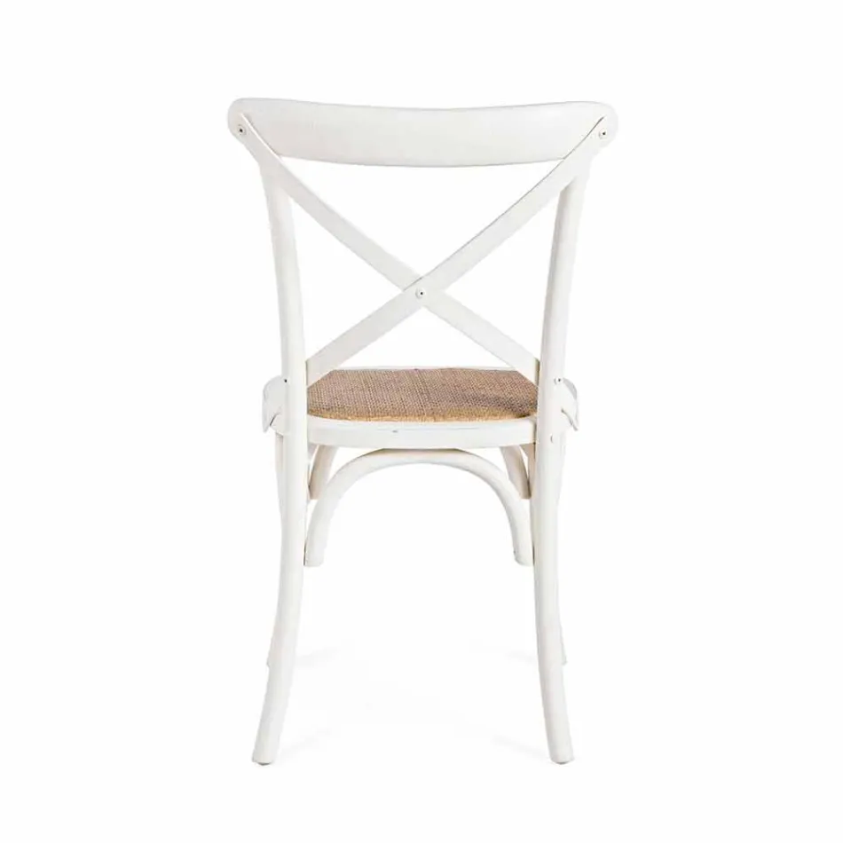 Spisestuestol i rotting og træ Klassisk Design Homemotion - Meridia Viadurini