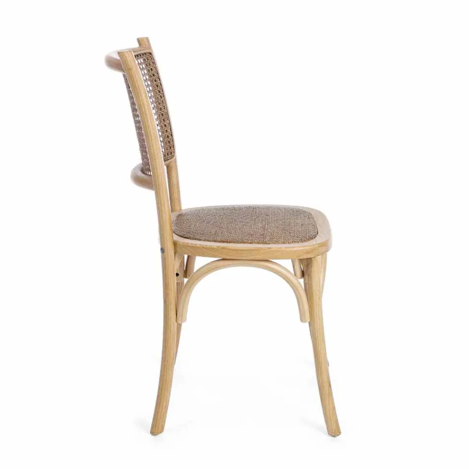 Spisestuestol i rotting og træ Klassisk Design Homemotion - Meridia Viadurini