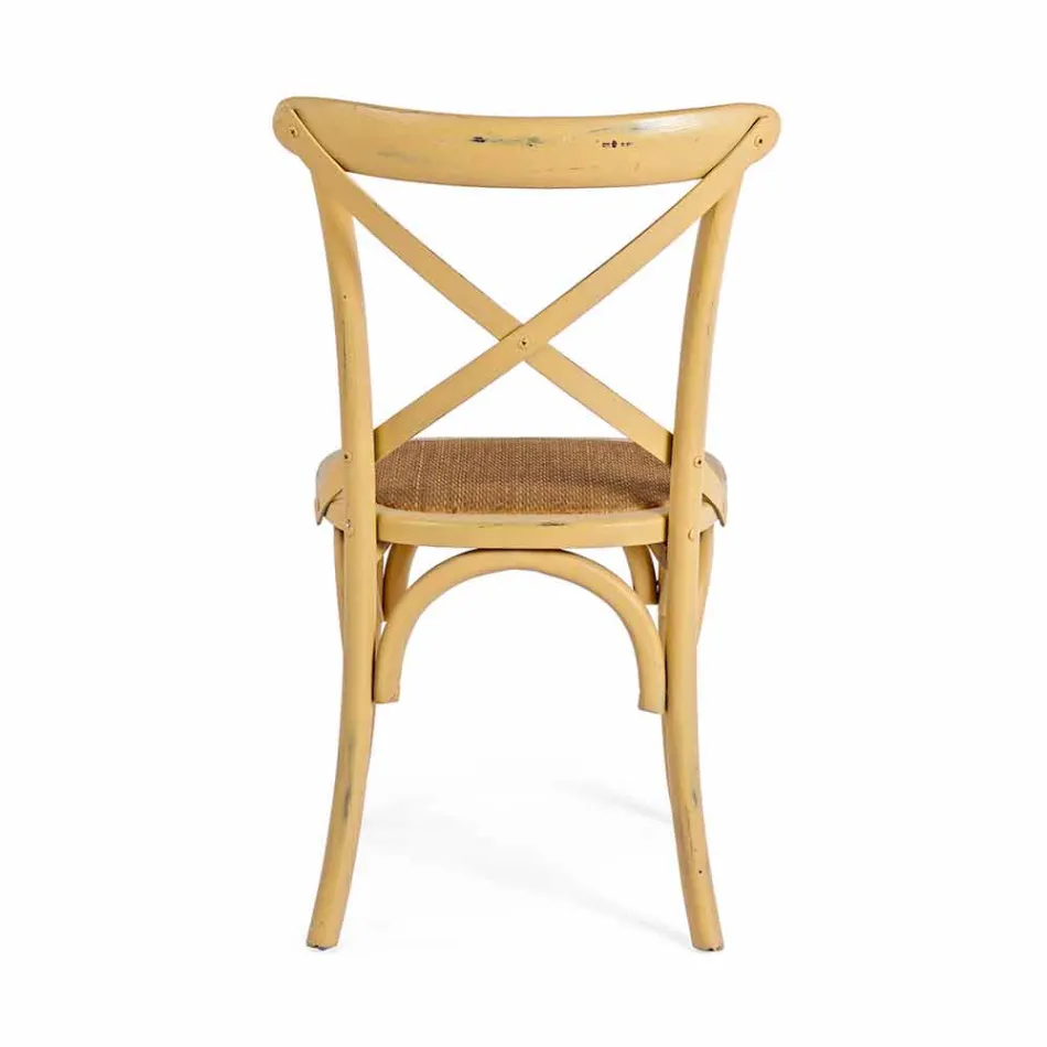 Spisestuestol i rotting og træ Klassisk Design Homemotion - Meridia Viadurini