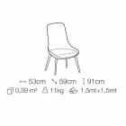 Stol spisestue med træfod lavet i Italien - kokosnød Viadurini