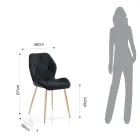 Spisestuestol i stof og gyldent metal 4 stykker - Smeralda Viadurini