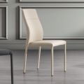 Moderne stol i økologisk læder til spisestue lavet i Italien, Luigina