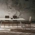 Spisestuestol betrukket med øko-læder fremstillet i Italien, 2 stk - belgisk Viadurini