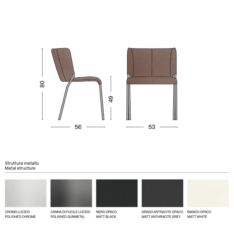 Spisestuestol beklædt med Ecoleather Made in Italy - Giulia Viadurini