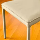 Bessie duvefarvet læderstole spisestue stol, lavet i Italien Viadurini