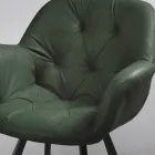 Spisestuestol i Økolæder metalstruktur 2 stk - Delpiero Viadurini