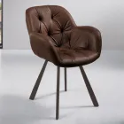 Spisestuestol i Ecoleather Metalstruktur 2 stk - Delpiero Viadurini