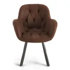 Spisestuestol i Økolæder metalstruktur 2 stk - Delpiero Viadurini