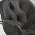 Spisestuestol i Økolæder metalstruktur 2 stk - Delpiero Viadurini