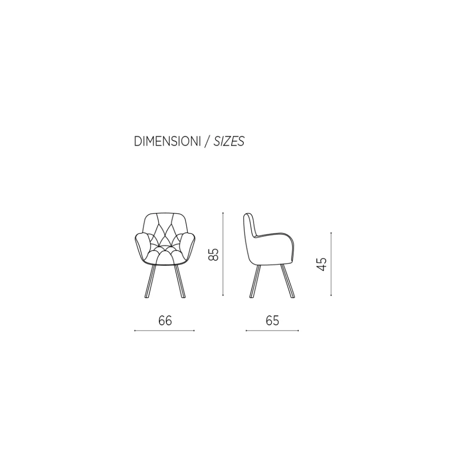 Spisestuestol i Økolæder metalstruktur 2 stk - Delpiero Viadurini