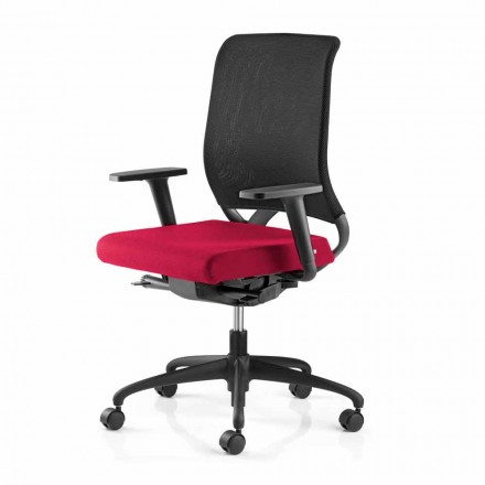 Drejeligt ergonomisk design kontorstol med armlæn og hjul - Meliva Viadurini