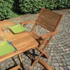 Udendørs foldestol i akacietræ med valgfri armlæn - Fontana Viadurini