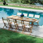 Udendørs klapstol i akacietræ og tekstilen - perfekt Viadurini