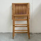 Sammenklappelig udendørs teakstol med armlæn – Yggdrasil Viadurini