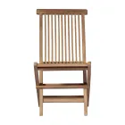 Sammenklappelig havestol lavet af teaktræ - lys Viadurini