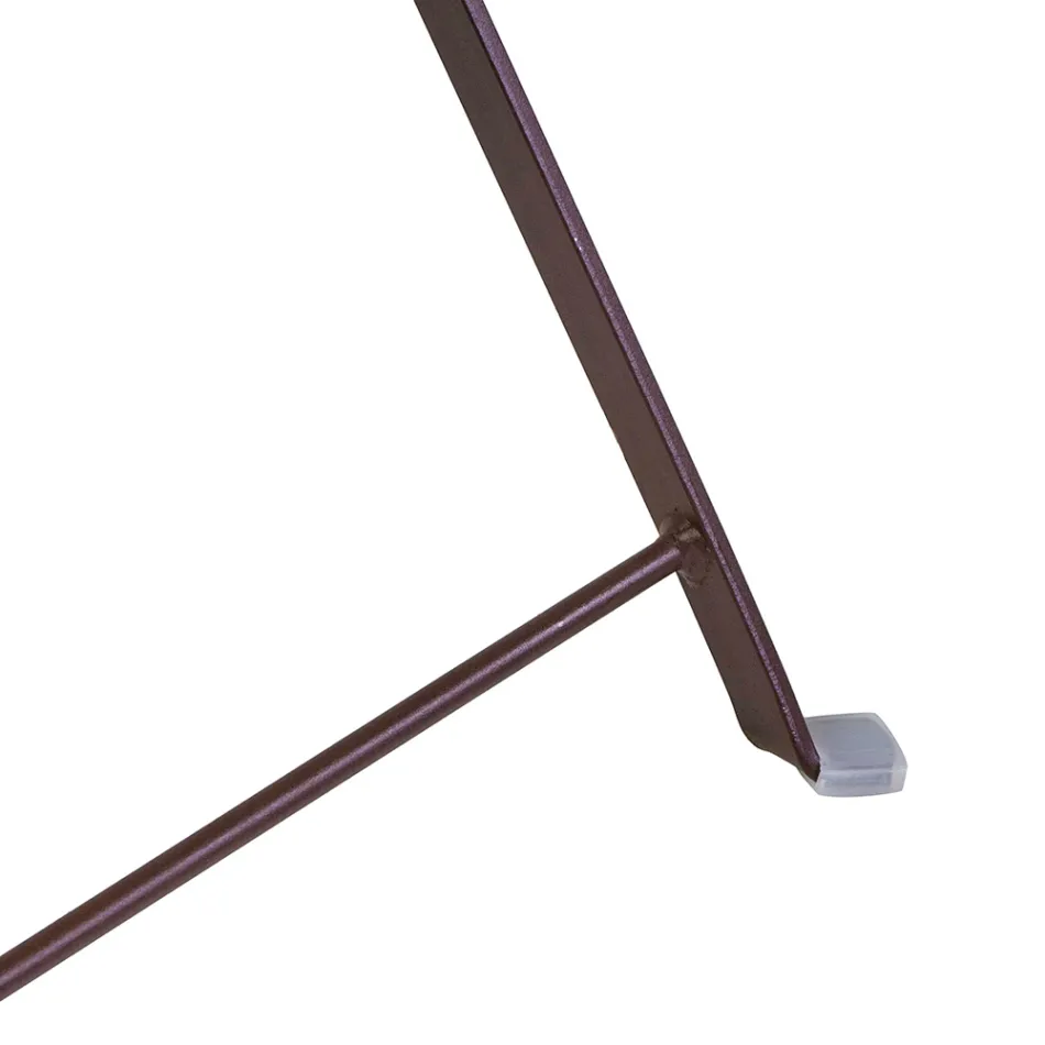 Foldestol i metal med sæde og ryglæn i akacietræ - Estate Viadurini