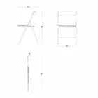 Klapstol i metal og egetræ 2 dele fremstillet i Italien - Roberta Viadurini