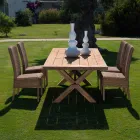 Udendørs spisestol i vævet syntetisk rotting og stof, 2 stykker - Yves Viadurini