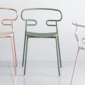 Ædle stabelbar stol i metal og aske Fremstillet i Italien, 2 stykker - Trosa