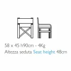 Sammenklappelig direktørstol i lærred Fremstillet i Italien, 2 stykker - Susy Viadurini