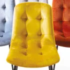 Pletbestandig polstret spisestol i fløjl, 4 stykker - Kylie Viadurini