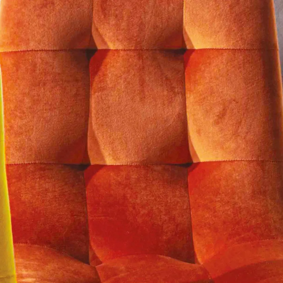 Pletbestandig polstret spisestol i fløjl, 4 stykker - Kylie Viadurini