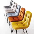 Pletbestandig polstret spisestol i fløjl, 4 stykker - Kylie Viadurini